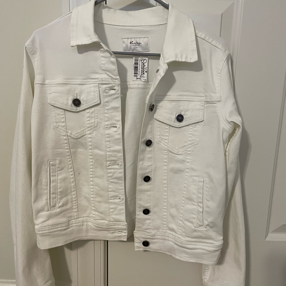 New white denim jacket